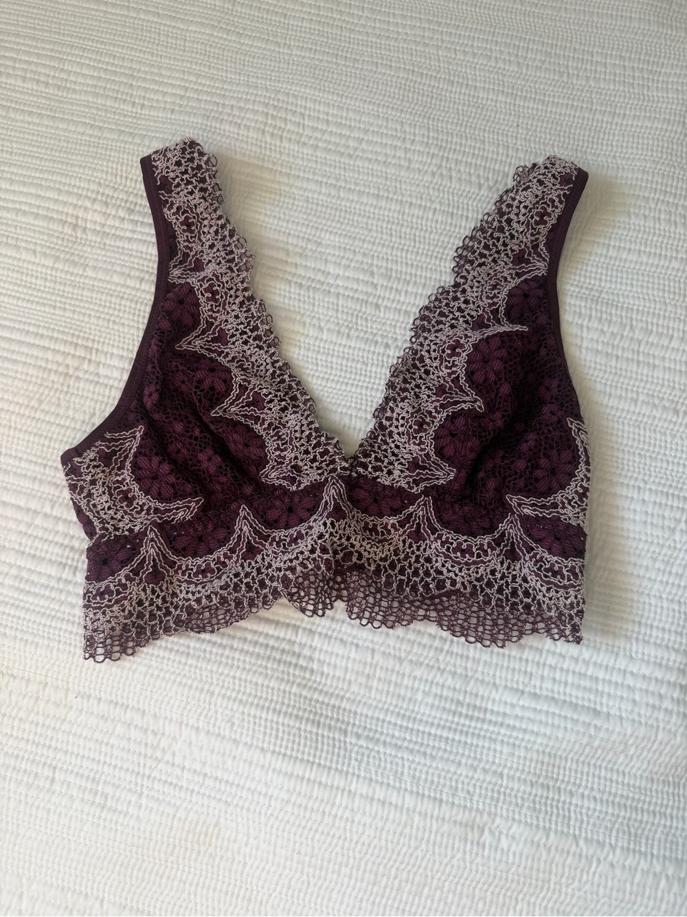 Victorias Secret Lace Plunge Bralette in Deep Plum